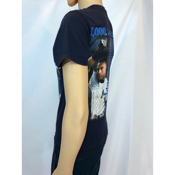 Hanes Men’s Shirt Classic Baseball Blue Crew Neck Short Sleeve Cotton S - Picture 8 of 10